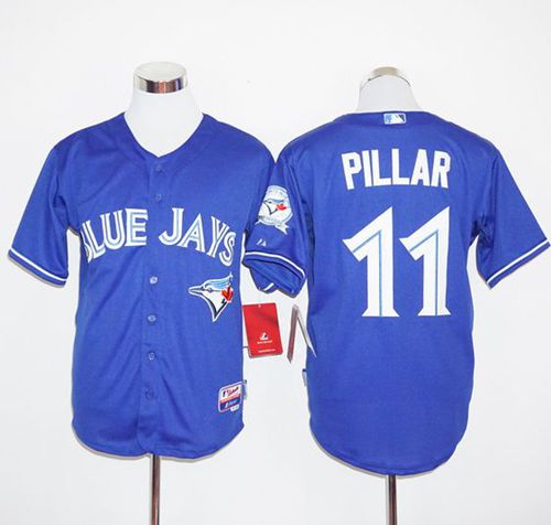 Blue Jays #11 Kevin Pillar Blue Cool Base Stitched MLB Jersey - Click Image to Close